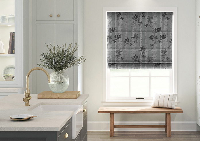 Birch Tree Velvet, Monochrome - Roman Blind - Image 3